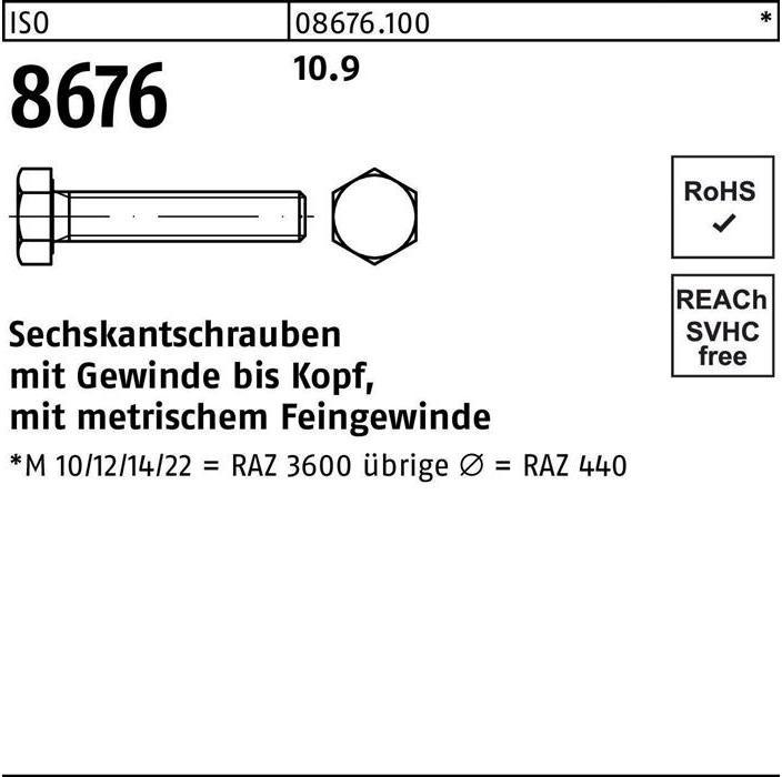 Actual product image Hexagon head screw ISO 8676 VG M 18 x1.5 x140 10.9 (25 Screws per piece)