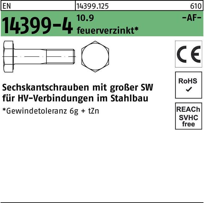 Productafbeelding August Zeskantkopschroef EN 14399-4 M 24 x 155 10,9 thermisch verzinkt (1 Schroeven per stuk)