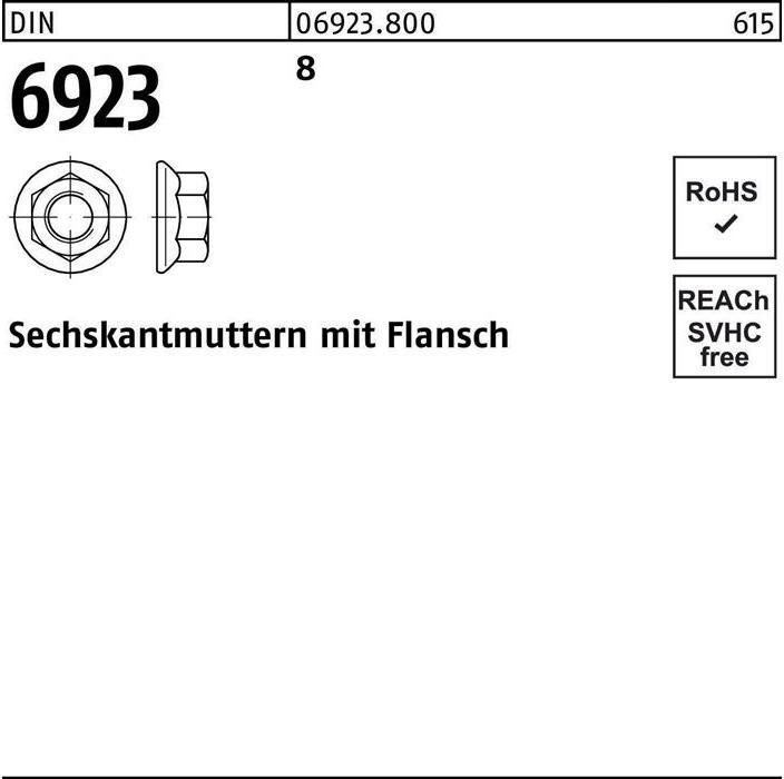 Actual product image Reyher Hexagon nut DIN 6923 w.flange M 4 8 (M4)