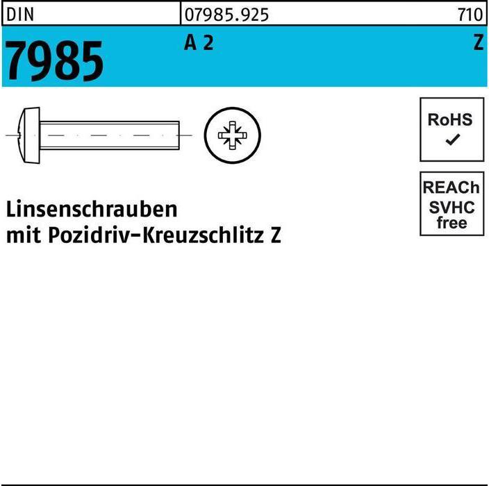 Actual product image DIN 7985/ISO 7045 m.Kreuzschlitz-PH (1000 Screws per piece)