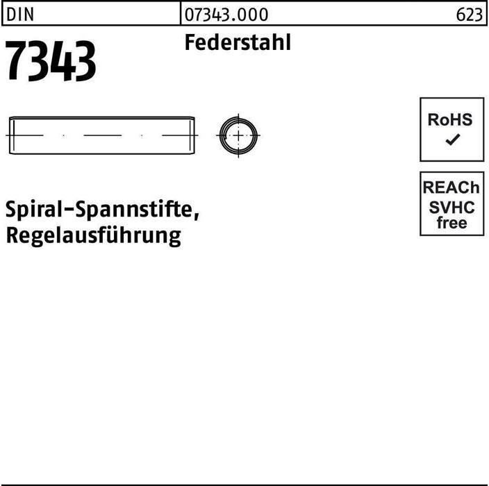 Actual product image Coiled spring pin DIN 7343/ISO 8750 2 x 6 spring steel standard version. DIN 7343