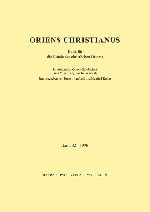 Produktbild Oriens Christianus 82 (1998) (Manfred Kropp, Hubert Kaufhold, 1998)