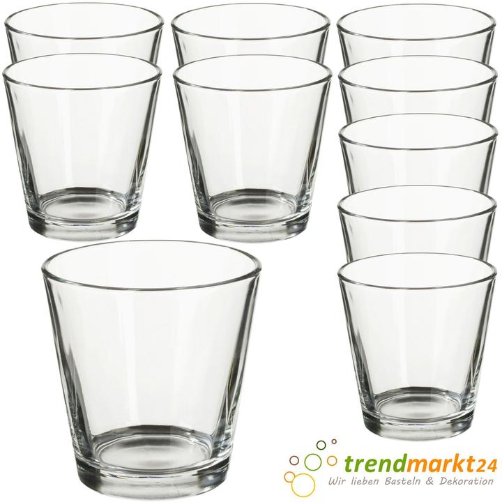 Produktbild trendmarkt24 Teelichtglas-Set transparent 10er Set ca. 6,6 x 4,5 cm Teelichtgläser | Teelichthalter (10 x)