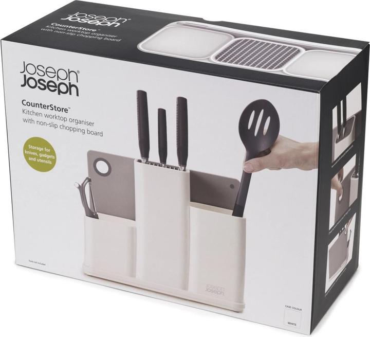 Actual product image Joseph Joseph CounterStore w. cutting board, white/h.grey, 31x13x23 cm