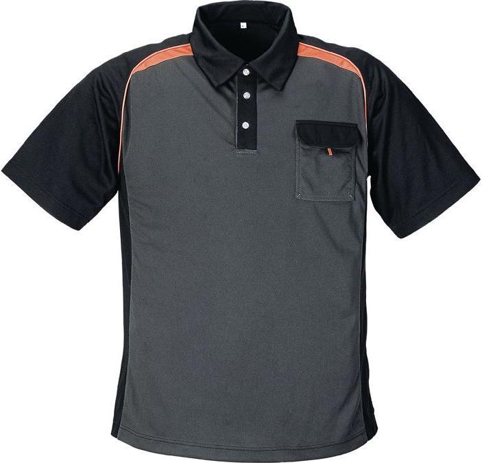 Terratrend Herrenpoloshirt Grösse M dunkelgrau/schwarz/orange (M)