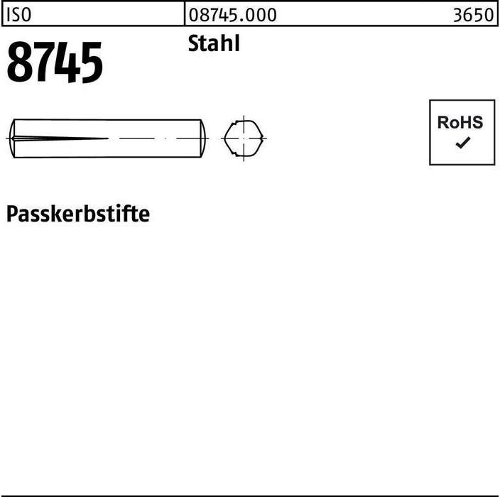 Produktbild Passkerbstift ISO 8745 5 x 32 Stahl ISO 8745