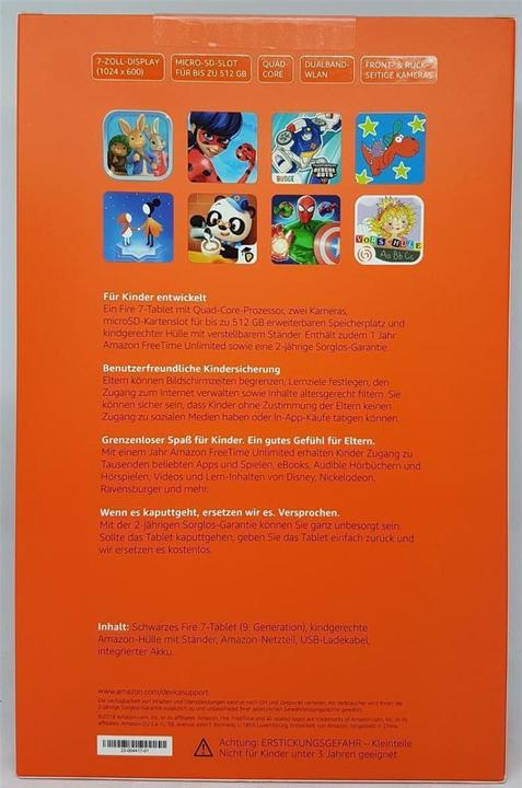Actual product image Amazon Fire 7 Kids Edition - 17.8 cm (7 inch) - 1024 x 600 pixel - 16 GB - 1 GB - 1.3 G (7", 16 GB, Violet)