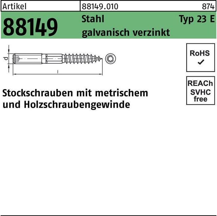 Productafbeelding Ophangbout R 88149 type 23 E M 12 x 200 staal gegalvaniseerd staal (50 Pcs.)