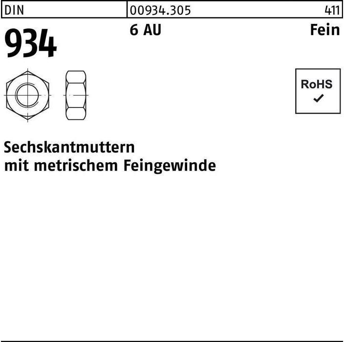 Produktbild Sechskantmutter DIN 934 M 42 x 3 6 Automatenstahl (M42)