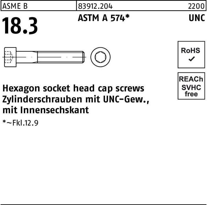Image du produit R 83912 m.UNC-Gewinde/Innen-6-kant (25 Vis par pièce)