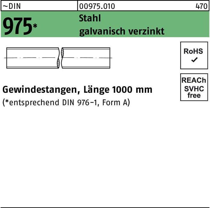 Produktbild Gewindestange DIN 975 M 5 x 1000mm Stahl galvanisch verzinkt