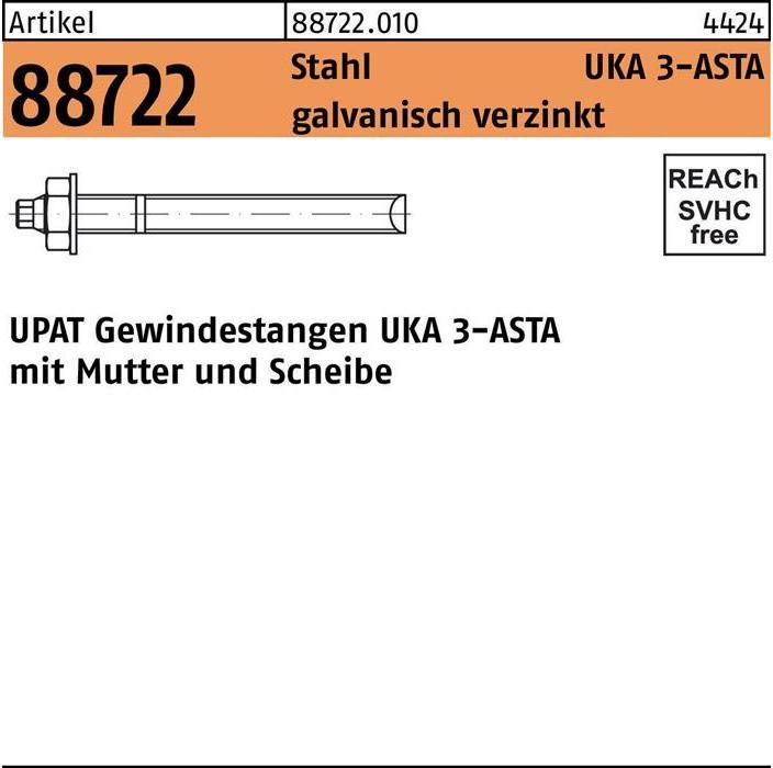 Produktbild Upat Ankerstange R 88722 ASTA M 30x380 Stahl galvanisch verzinkt Stahl (5 Stk.)