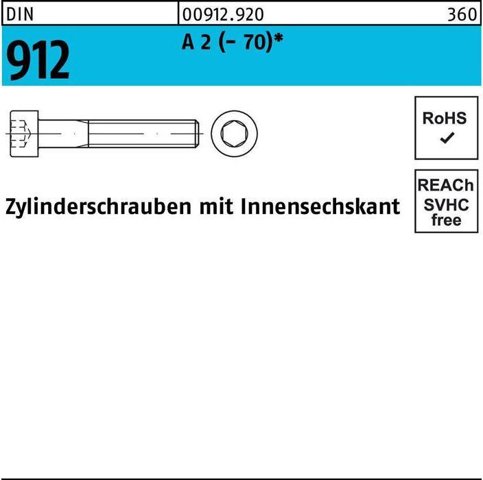 Actual product image Cheese head screw DIN 912 with hexagon socket M 5 x 12 A 2 (- 70) (500 Screws per piece)