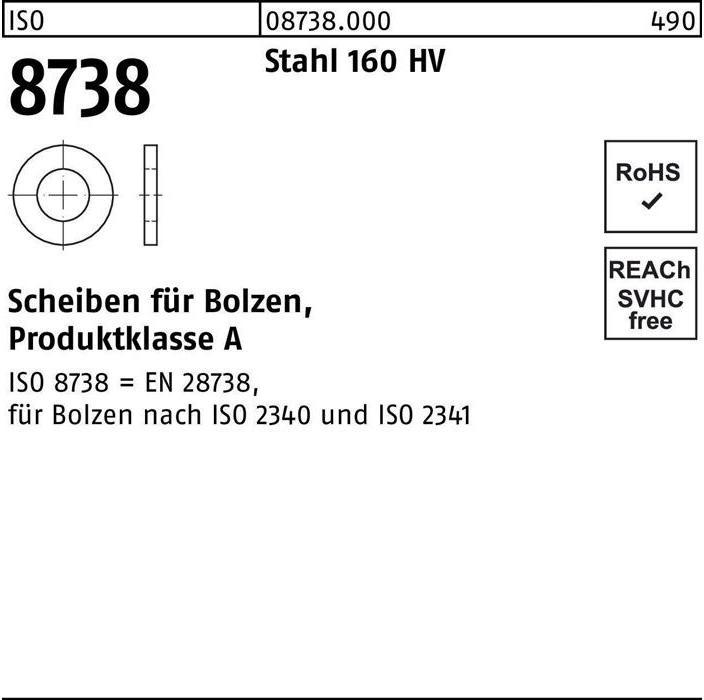 Productafbeelding Sluitring ISO 8738 f.Bout 12 Staal 160 HV