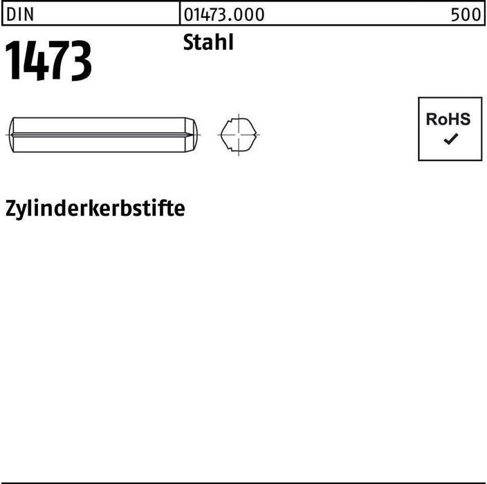 Produktbild Zylinderkerbstift DIN 1473 10 x 65 Stahl DIN 1473