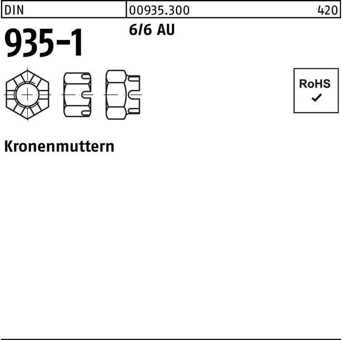 Produktbild Kronenmutter DIN 935-1 M 24 6 / 6 Automatenstahl