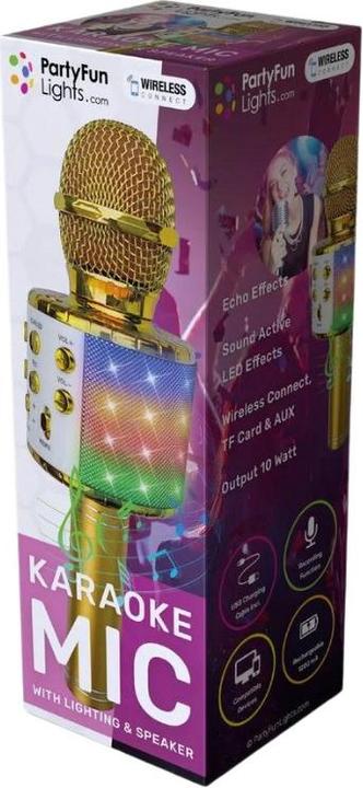 Actual product image Toyrock Party Fun Lights - Karaoke Microphone with Speaker - Gold (605602)