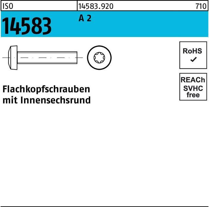 Produktbild Flachkopfschraube ISO 14583 m.Innensechsrund M 1,6 x 4 A 2 (1000 Schrauben pro Stück)
