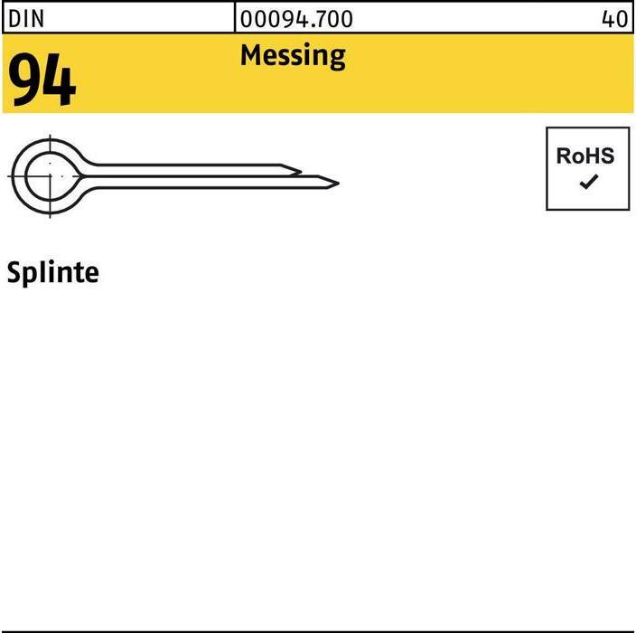 Produktbild Splinte DIN 94/ISO 1234 1,6 x 10 Messing
