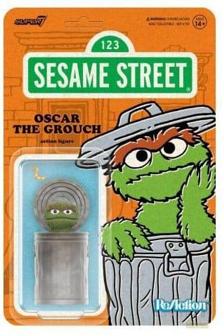 Actual product image Super7 Sesame Street ReAction Action Figure Wave 02 Oscar 10 cm