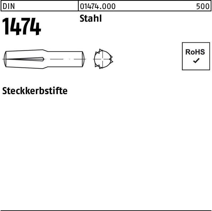 Produktbild Steckkerbstift DIN 1474 8 x 26 Stahl DIN 1474