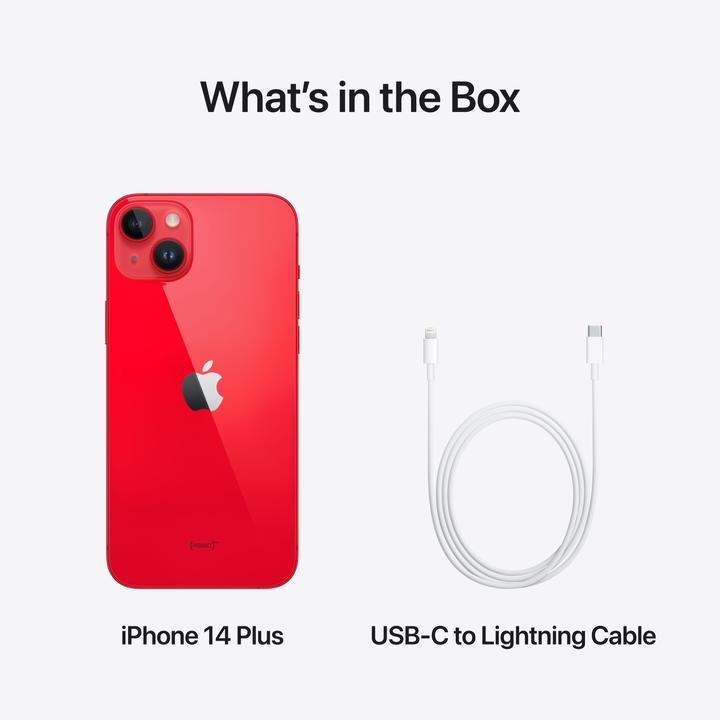Image du produit Apple iPhone 14 Plus (256 Go, (PRODUCT)​RED, 6.70", SIM + eSIM, 12 Mpx, 5G)