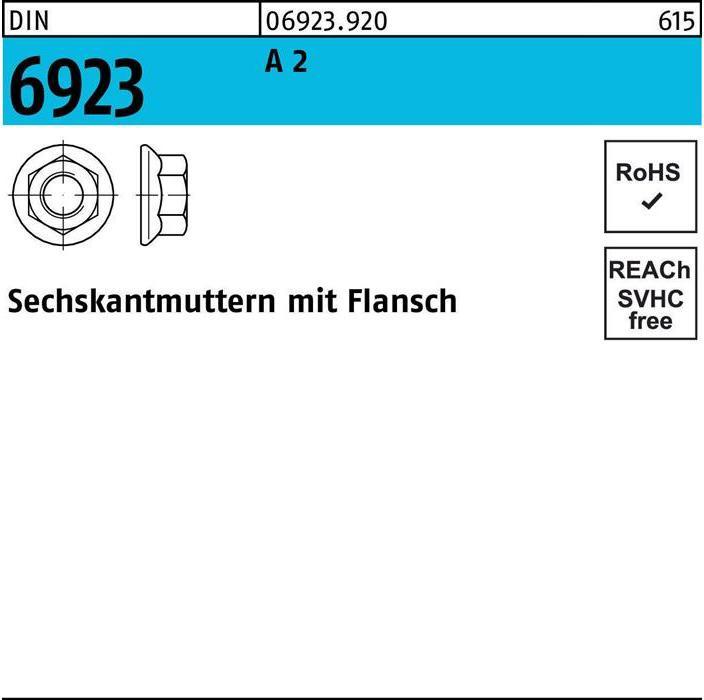 Sechskantmutter DIN 6923 m.Flansch M 8 A 2 (M8)