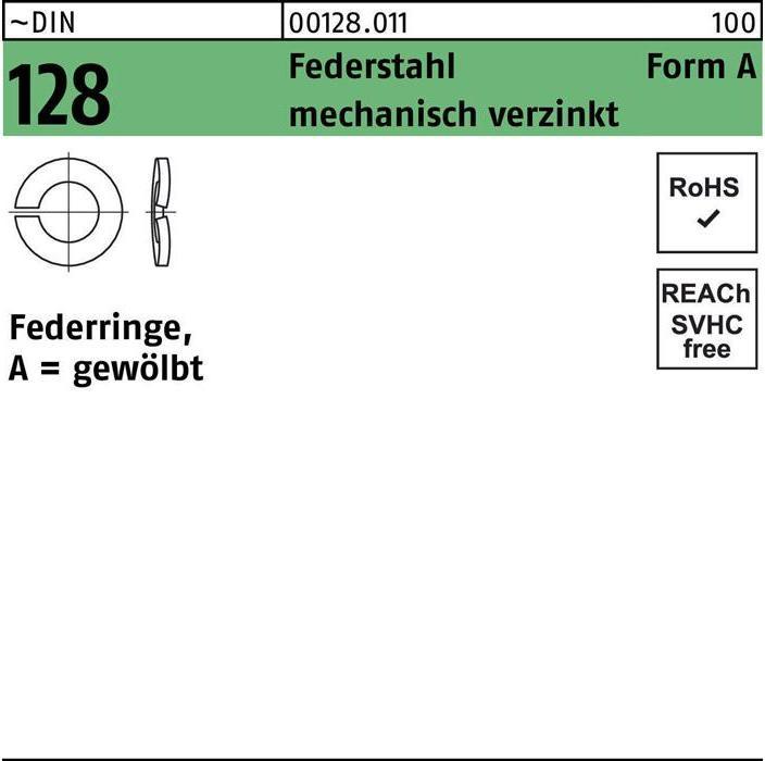 Produktbild Federring DIN 128 A 24 Federstahl mechanisch verzinkt