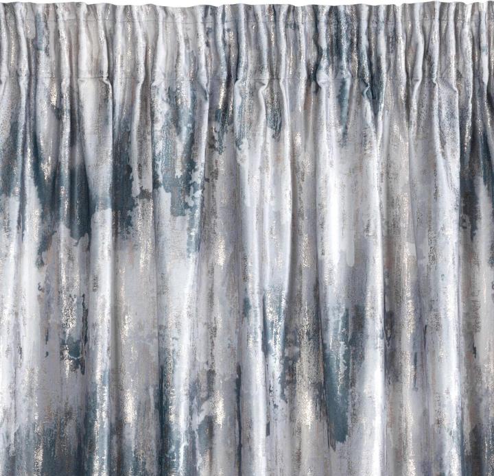Produktbild Eurofirany TINA-Vorhang aus weichem Samt mit abgenutztem Muster und Golddruck, silberfarben, grau, 140 x 270 cm (140 x 270 cm)