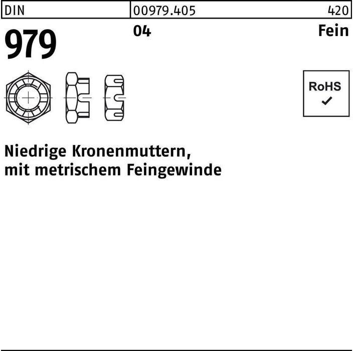 Image du produit Écrou à créneaux DIN 979 bas M 24 x2 Acier de décolletage
