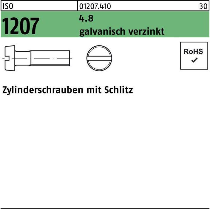 Productafbeelding Kaaskopschroef ISO 1207 w.gleuf M 3,5 x 18 4,8 gegalvaniseerd (200 Schroeven per stuk)