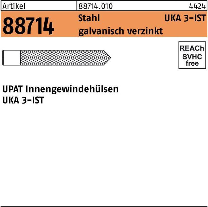 Produktbild Upat Innengewindehülse R 88714 UKA IST M 8 x 90 Stahl galvanisch verzinkt (10 Stk.)
