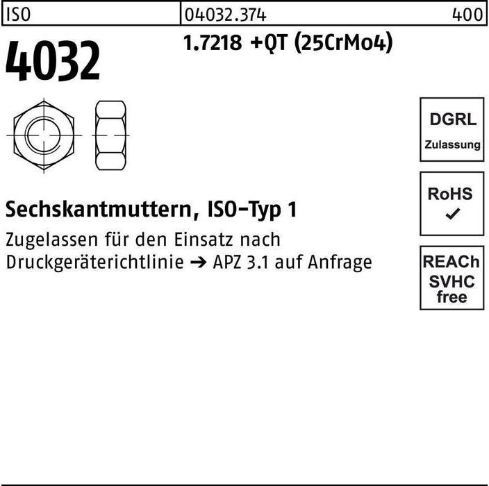 Produktbild Bufab Sechskantmutter ISO 4032 M 36 1.7218 +QT (25CrMo4) (M36)