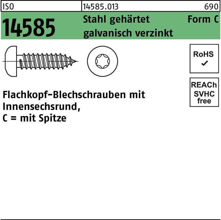 Productafbeelding Zelftappende schroef ISO 14585 met binnenzeskant/punt 3.9 x 13 -C-T20 Gegalvaniseerd staal (1000 Schroeven per stuk)