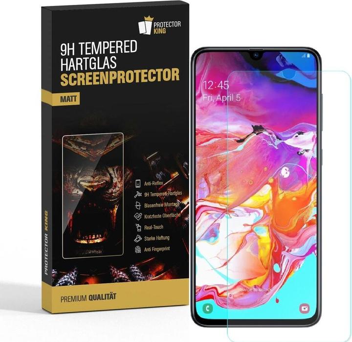 Actual product image Protectorking 2x genuine tempered 9H armoured glass matt anti-reflective (2 Piece, Samsung Galaxy A51)