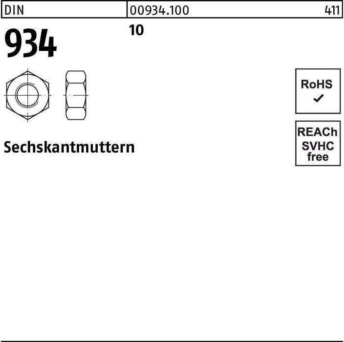 Sechskantmutter DIN 934 M 5 10 (M5)