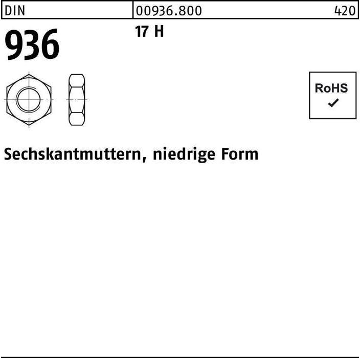 Sechskantmutter DIN 936 M 8 17 H (M8)