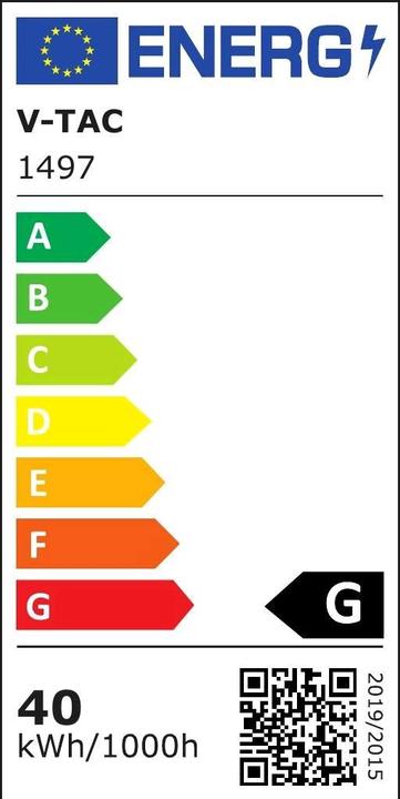 Label énergétique V-TAC VT5141 40W LED Starlight Compatible Amazon Alexa et Google Home 3 en 1 (2800 lm)