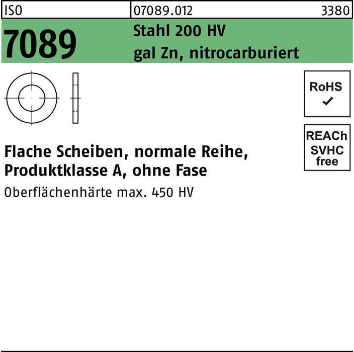 Actual product image Bufab Washer ISO 7089 without chamfer 16 Steel 200 HV galv. zinc plated nitrocarburised