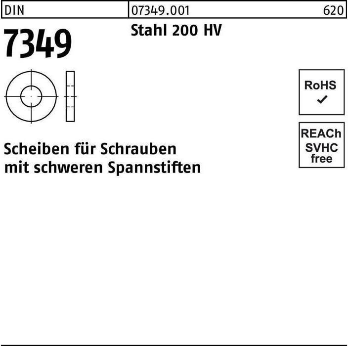 Produktbild Scheibe DIN 7349 17 x40 x 6 Stahl 200HV