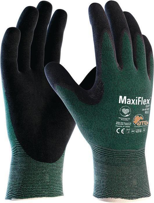 ATG Schnittschutzhandschuhe MaxiFlex® Cut™ 34-8743 Grösse 10 grün/schwarz EN 388 PSA-Kategorie II (10)
