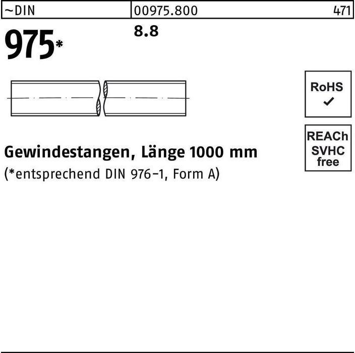 Image du produit Tige filetée DIN 975 M 52 x 1000mm 8.8