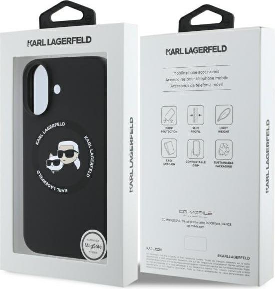 Produktbild Karl Lagerfeld iPhone 16 Liquid Silicone K&CH Heads MagSafe Case (Apple iPhone 16)