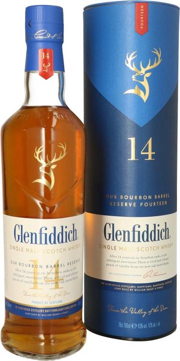 Glenfiddich 14 Year Old Bourbon Barrel (Single Malt, Scotch Whisky, 1 x 70 cl)