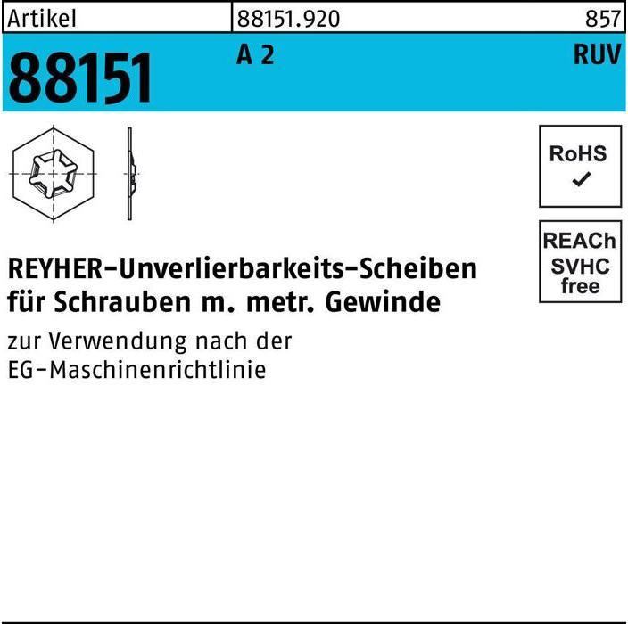 Produktbild Reyher Unverlierbarkeitsscheibe R 88151 M 6 x 12 x 0,5 A 2