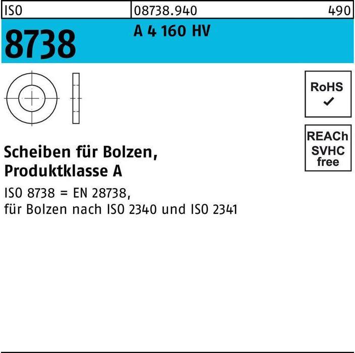 Scheibe ISO 8738 f.Bolzen 16 A 4 160 HV