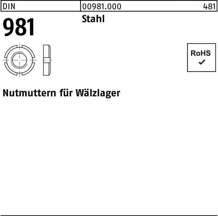 Produktbild Nutmutter DIN 981 KM 7 M 35x1,5 Stahl
