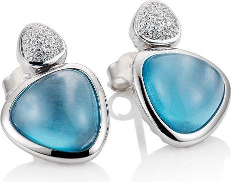 Breuning OHRSCHMUCK - ED.TOP.DUNKEL (SWISS BLUE)/Brill. 0,19 Ct. H/si (750/18 K Gold)