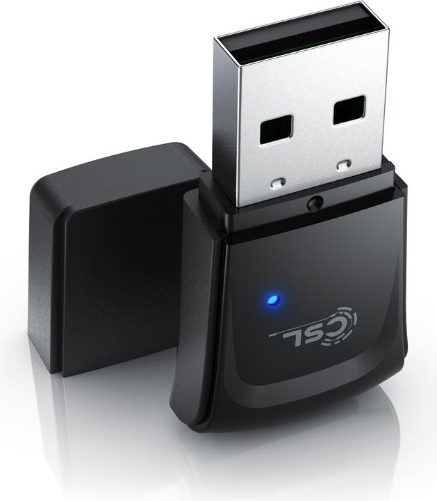 CSL Dongle WLAN, chiavetta USB da 300 Mbit/s Adattatore WiFi 2.4 Ghz 2T2R, guadagno 18 dBm, WEP WPA WPA2 (USB 2.0)
