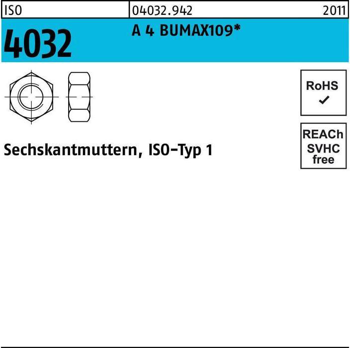 Productafbeelding Bufab Zeskantmoer ISO 4032 M 8 A 4 BUMAX109 (M8)